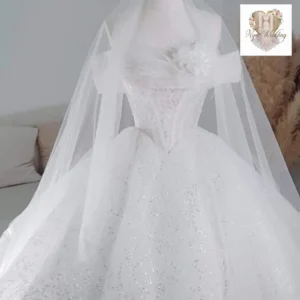 Váy Cưới Trắng Kim Sa Thiết Kế Cao Cấp - Ngọc Wedding